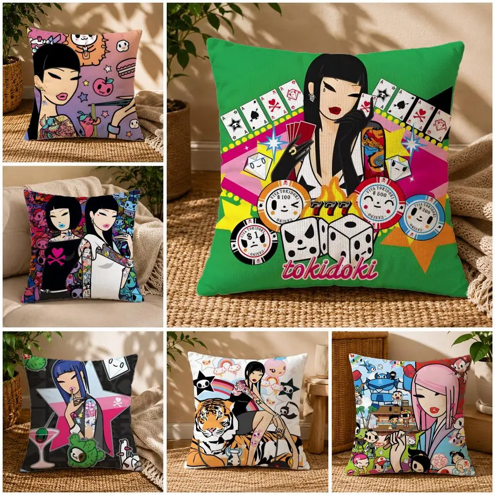 Brand-TokidokiS Cushion Cover Soft Short Plush Zippered Cushion Covers 40/45/50cm Square Decor for Sofa Home