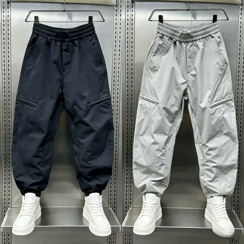2026 Spring Summer Men's Solid Color Casual Pants Fashion Minimalist Outdoor Loose Jogger Pants Quick Dry Sports Cargo Trousers