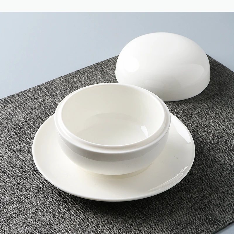 السيراميك المميزة إناء عميق غطاء الحساء طبق الطعام الحلوى أطباق الفاكهة ديم سوم طبق على البخار أطباق رامين #3