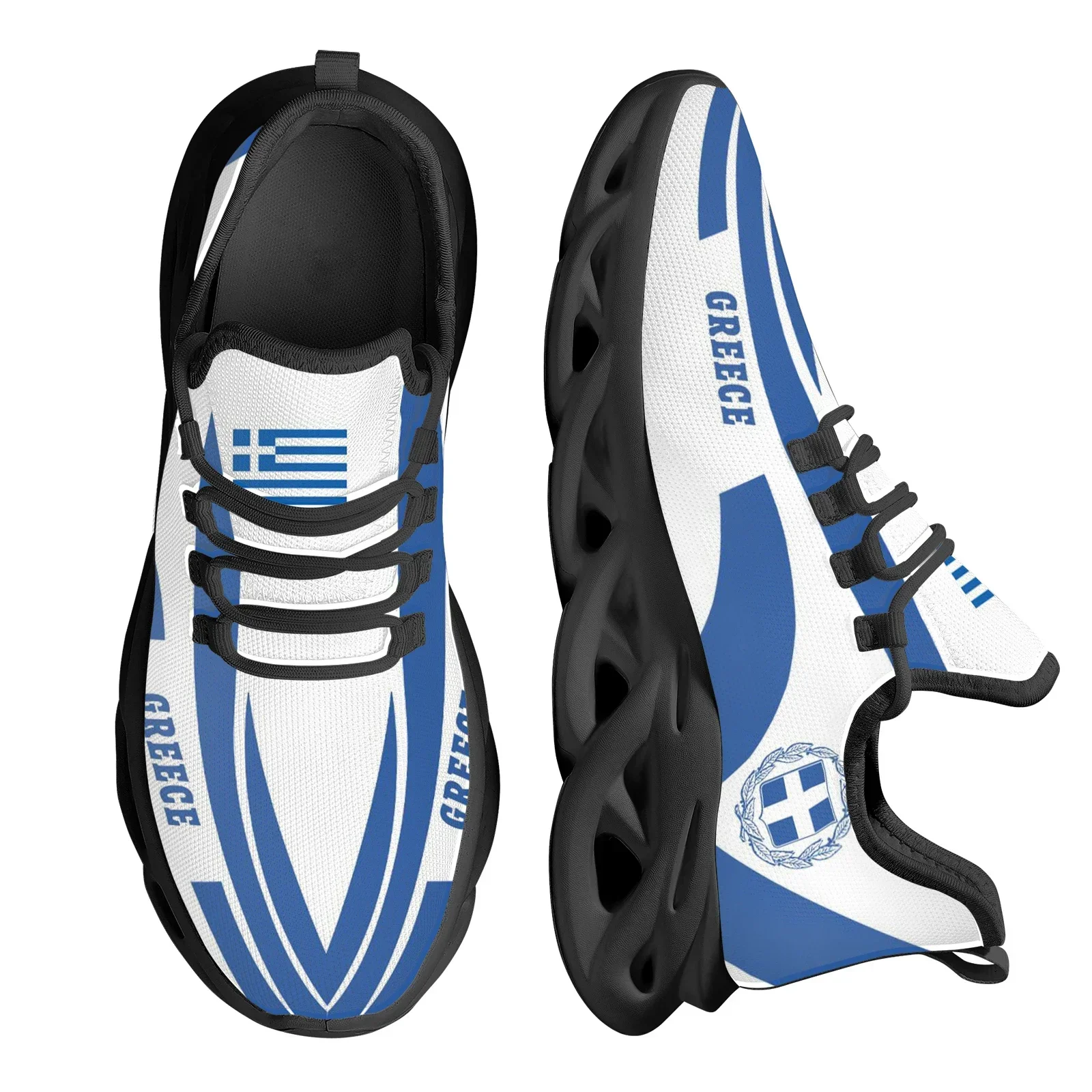 Custom Made Greece National Flag And National Emblem Design Lightweight Outdoor Sports Shoes Popular Models Demand Custom Shoes