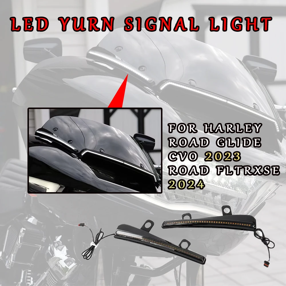 

Подходит для Harley Road Glide ST CVO FLTRXSE НОВЫЕ декоративные лампы для лобового стекла, ходовые огни дневного света и указатели поворота