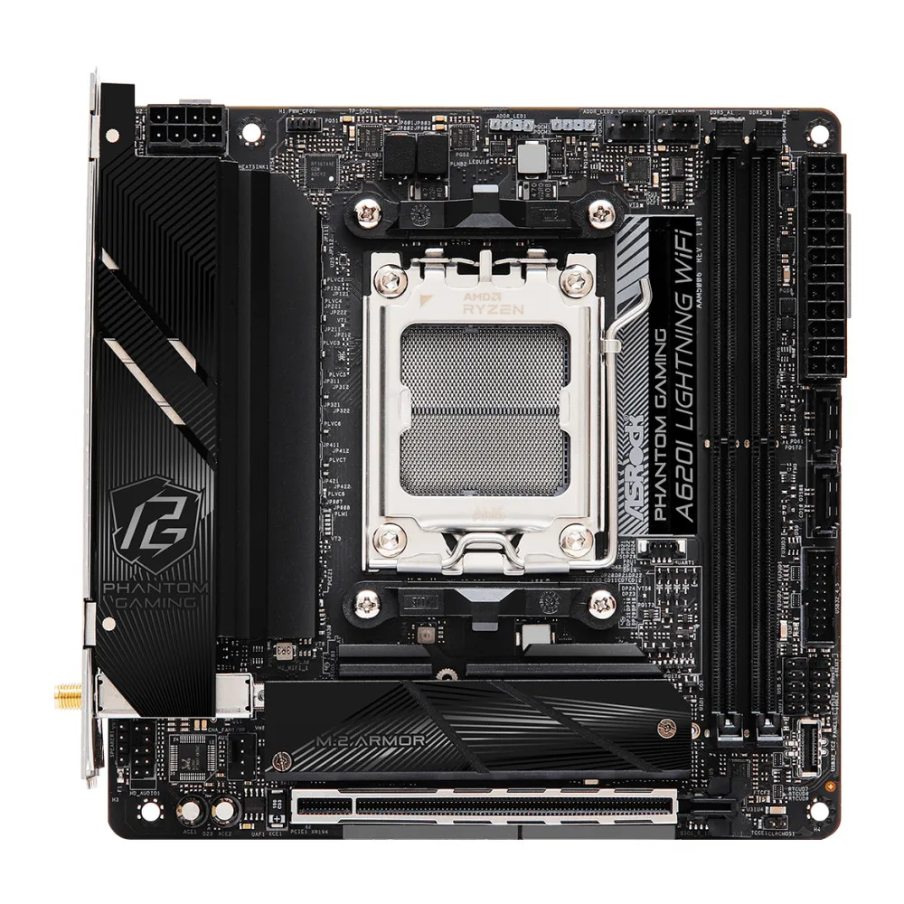ASRock A620I Lightning WiFi اللوحة الأم AMD A620 دعم R9 7950X 7900X R7 7800X3D 7600X CPU AM5 DDR5 USB3.2 Gen2 M.2 Mini-ITX