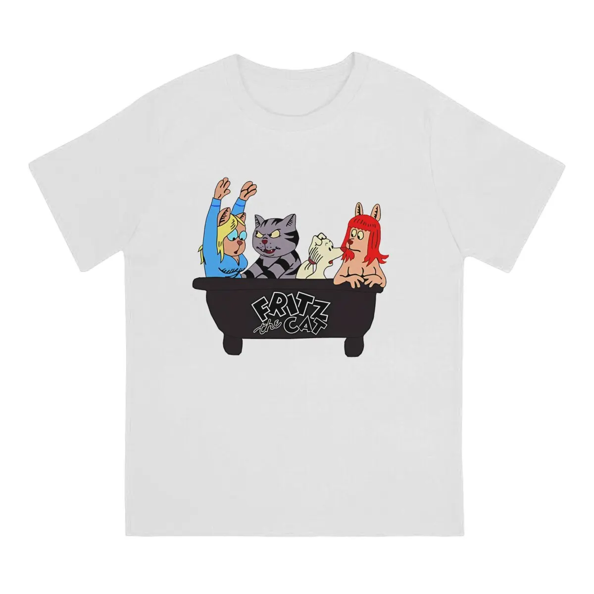 Novelty All Together T-Shirt for Men Crewneck Cotton T Shirts The Nine Lives of Fritz the Cat Short Sleeve Tees New Arrival Tops