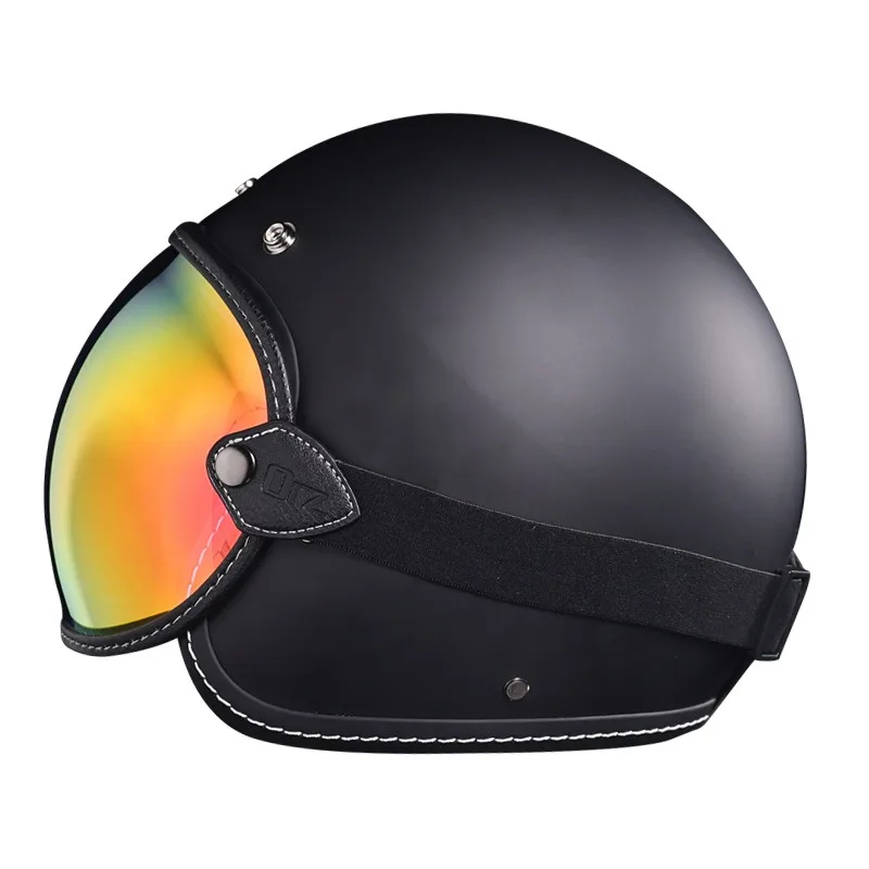 ORZ Retro Helmet Goggles Motorcycle Binding All Three-quarters Bubble Full Face Four Season Goggles Motorcycle Helmet Mirror