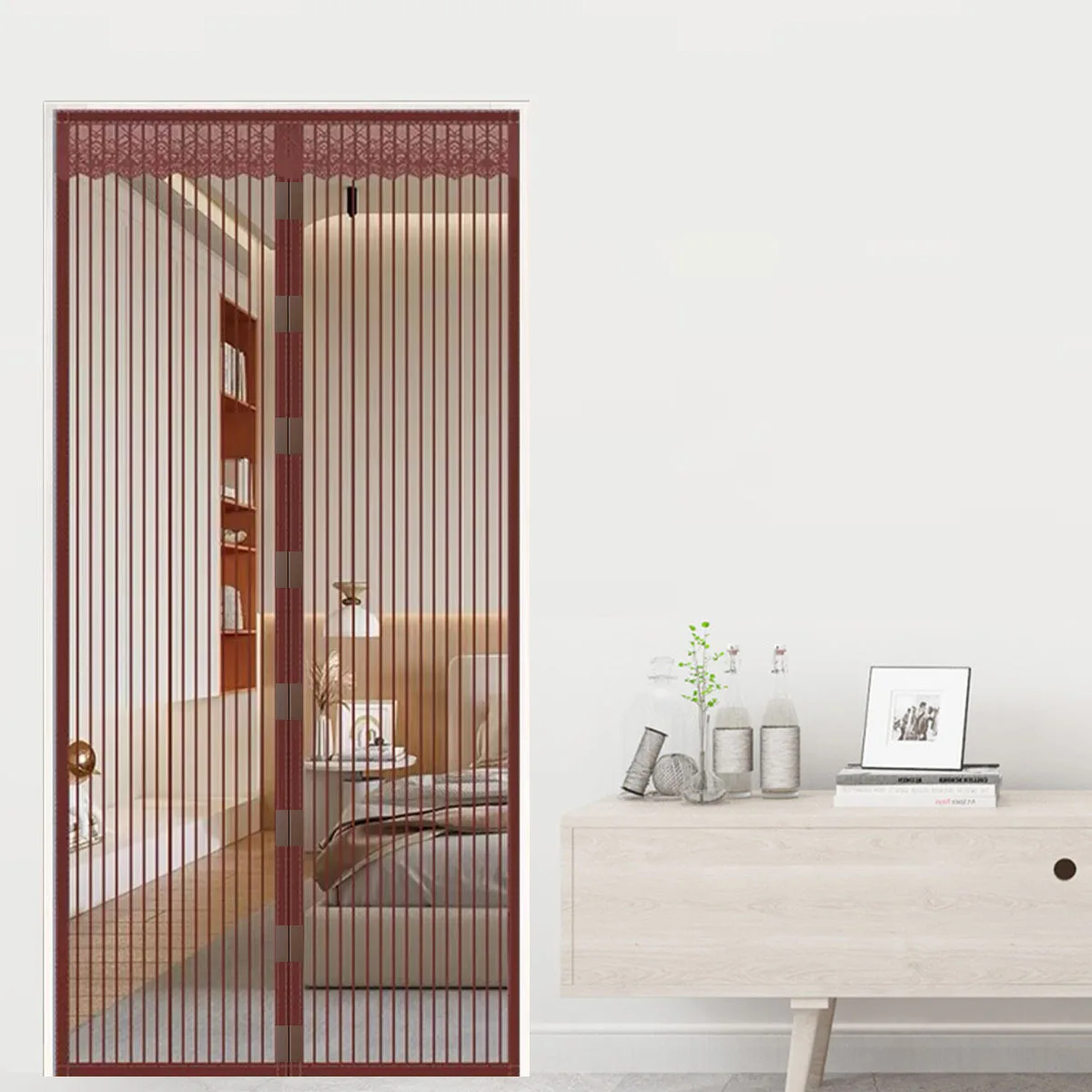 New home anti-mosquito installation without punching magnetic screen door Velcro door curtain