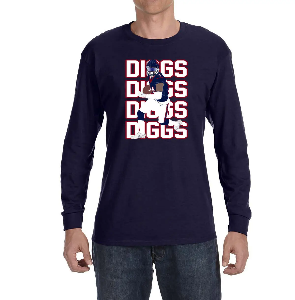 Stefon Diggs Text Pic Long sleeve Shirt