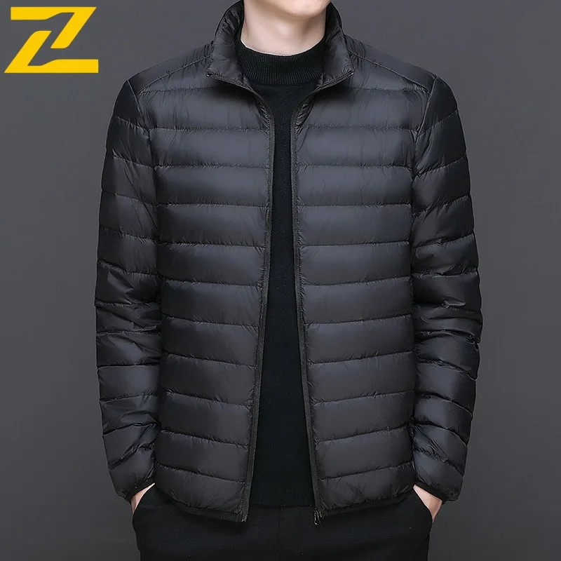 

COMXZ Premium Down Jacket Men 2025 Business Casual Stand Collar Lightweight Parka Office Travel Fashion Comfort Winter Wear
