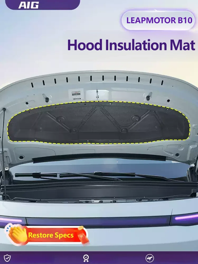 For LEAPMOTOR B10 2025 2026 Accessories Car Engine Insulation Cotton Car Noise Reduction Board,Engine Compartment Insulation