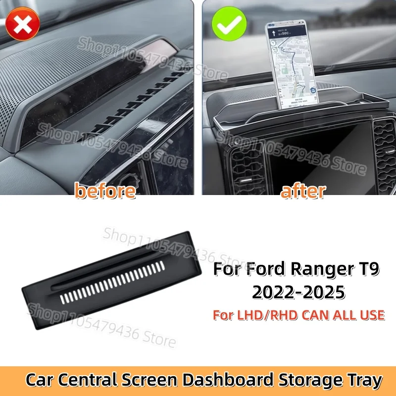 Für Ford Ranger T9 2022 2023 2024 2025 Armaturenbrett-Aufbewahrungsfach Auto-Innenausstattung Zubehör Mittelkonsole Bildschirm Hinteres Aufbewahrungspad