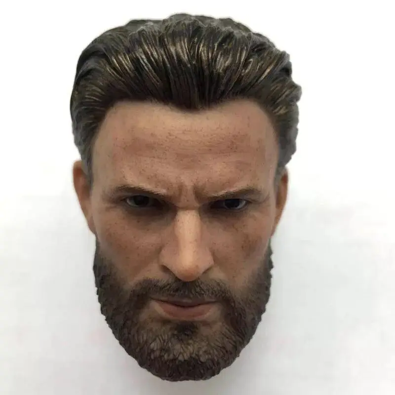 

1/6 Beard Captain Man Rogers Chris Head Sculpt Model Fit 12" Hot Toys Action Male Figure Body