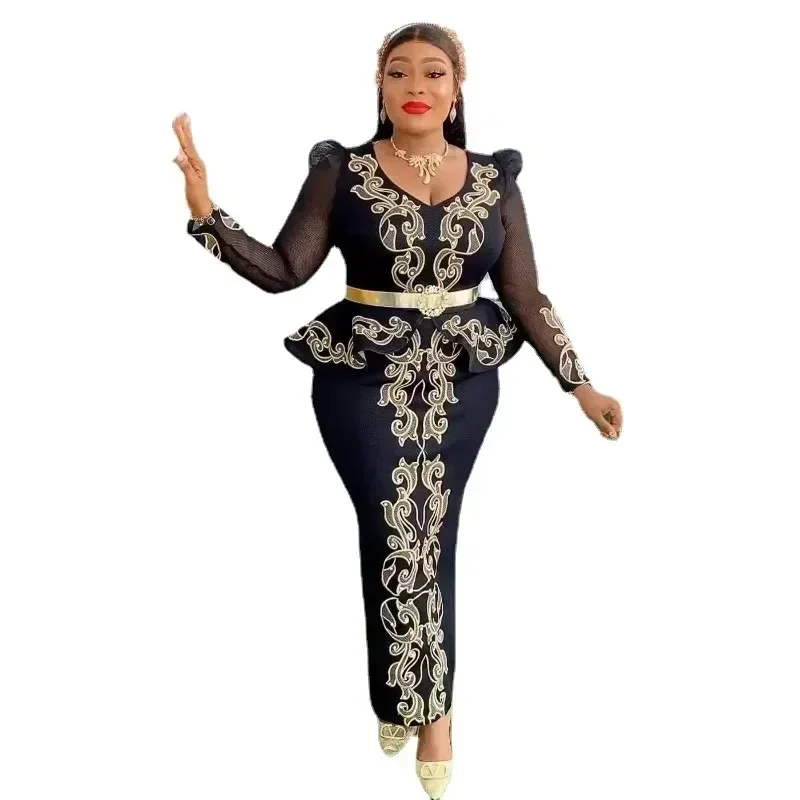 

African Dresses for Women 2024 Elegant Africa Clothing Plus Size Wedding Party Evening Long Dress Dashiki Ankara Outfits Robes