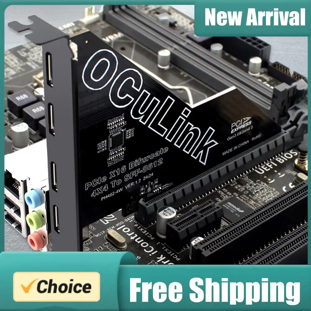 

PCIe X16 To SFF 8611&8612 Adapter Card PCIe OCuLink SFF-8612 Adapter PCIe X16 SSD To U.2 OCUlink SFF-8612 Adapter Card