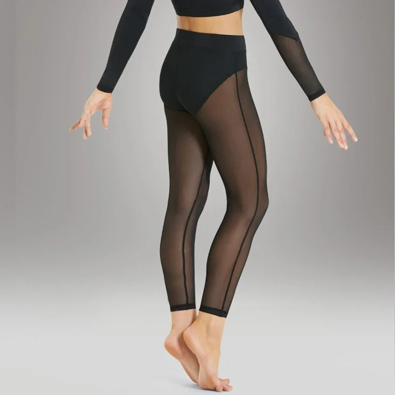 MiDee Atletische triatlon panty's voor dames Dansbroek Modern Ballet Mesh Legging Competitie Bottom Wear Performance Kostuum Meisje