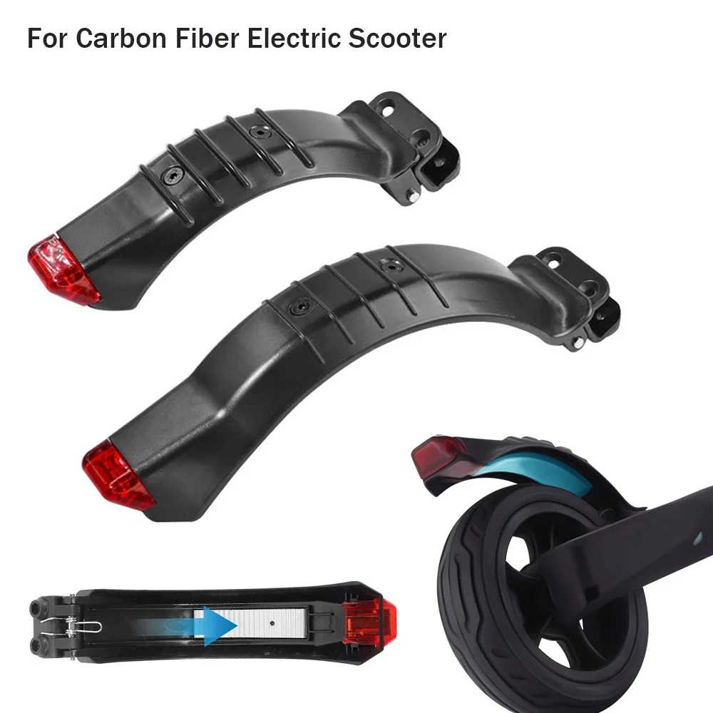 Rear Wheel Brake Fender Mudguard Frame With Safe Light For Carbon Fiber Electric Scooter 6.5inch 5.5 inch 8 Inch Fender Covers