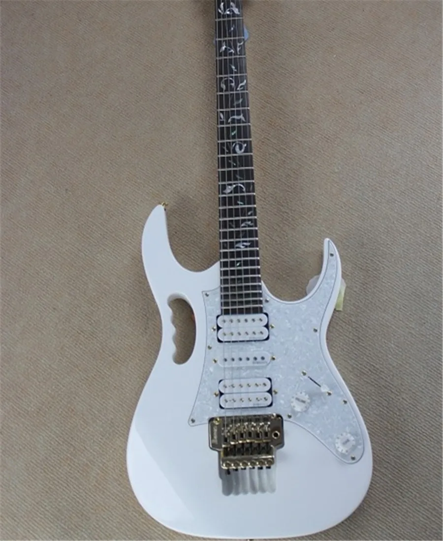 

Free transportation of electric guitar, double white pickups, white guitar, gold accessories, customizable guitar