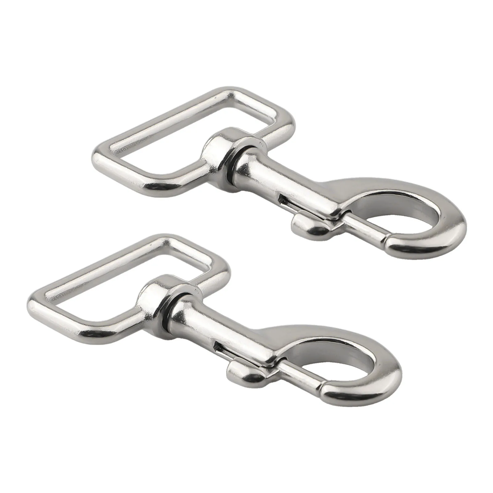2pcs Stainless Steel Swivel Eye Bolt Snap Spring Hook Single Ended Trigger Snap Clips For Diving/Pet Leash/Key Chain/Flag