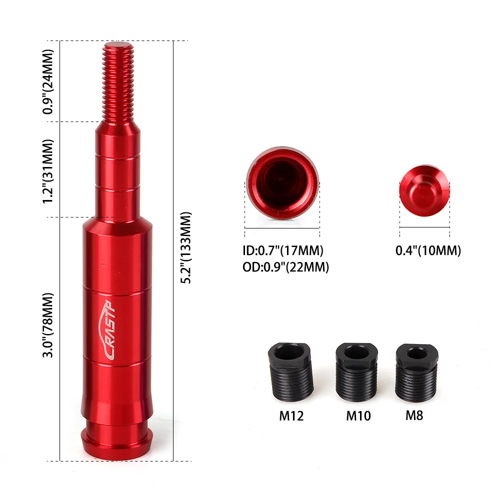 Gear Shift Knob Extension Adapter M10x1.5 Aluminum Thread Converter Car Part