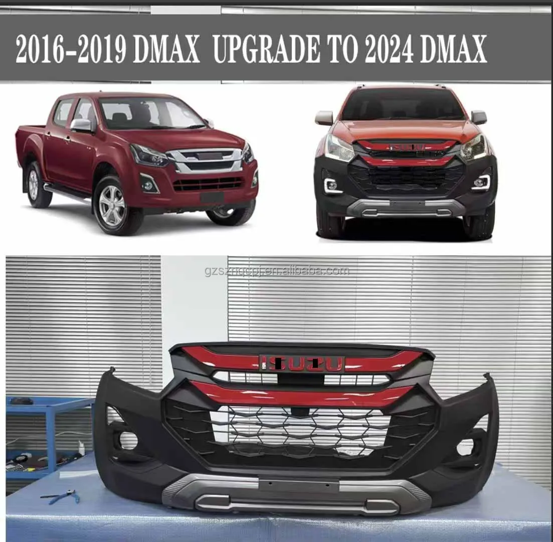For Isuzu Dmax 2016-2019 Front Grille Bumper Upgrade to 2024 Facelift Air Intake Accessories Body Kit Bumper Body Kits D-MAX