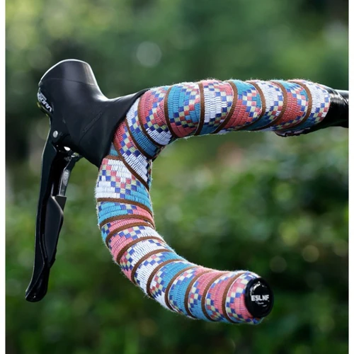 Imagen 1 del producto Cinta para manillar de bicicleta de carretera estilo Tweed a prueba de golpes, correa para manillar de bicicleta de montaña de algodón absorbente de sudor, cubierta para manillar de bicicleta de moda