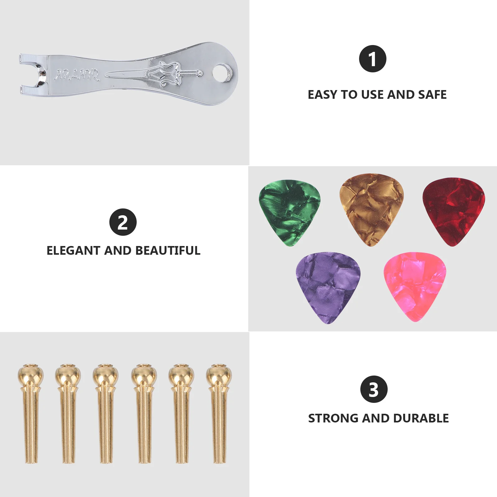 

1 set 1 Set Durable Guitar Bridge Pin With Puller Tool Replacement For Acoustic Classical Folk Guitar Repair Accessories