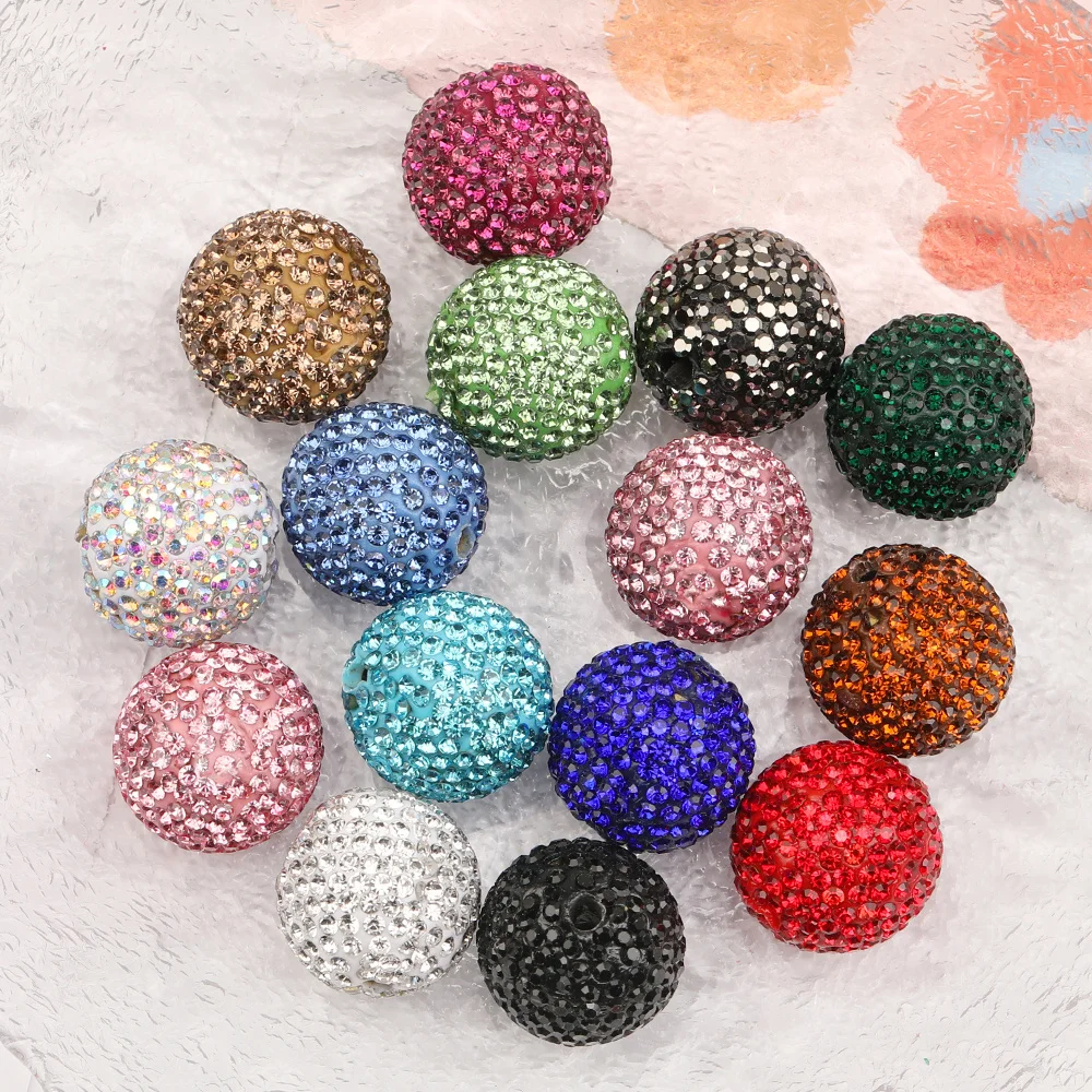 

Cordial Design 50Pcs 20*20MM Polymer Clay Bead/Hand Made/Rhinestone Beads/Round/DIY Fancy Beads/Jewelry Findings & Components
