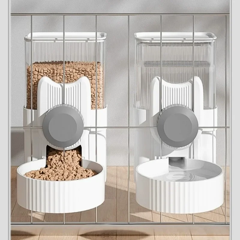 التلقائي أطباق الحيوانات الأليفة قفص معلق المغذية زجاجة ماء للحيوانات الأليفة الغذاء الحاويات وعاء موزع لمنتج تغذية الحيوانات الأليفة جرو القط #3