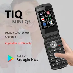 TIQ MINI Q5 Flip phone supports 4G Google multi-language Android system dual-screen button and touch screen smartphone