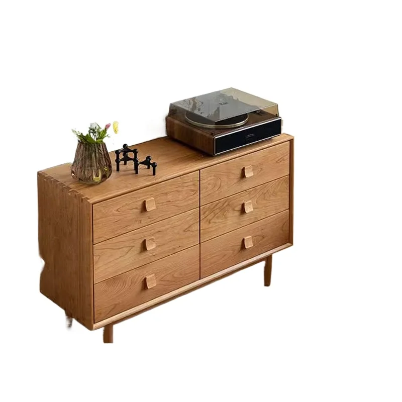 Solid wood cherry wood multi-grid chest, storage cabinet, bedroom, living room nine chest cabinet c