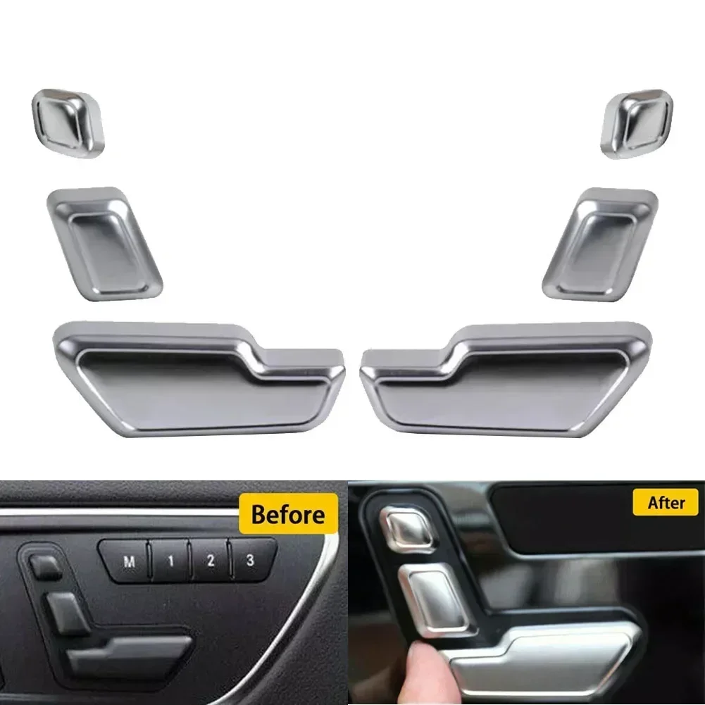 6X Car Front Seat Button Adjustment Switch Button Stickers For ML B C CLA CLS E GLK GL Class W166 W246 W204 W117 W218 W212