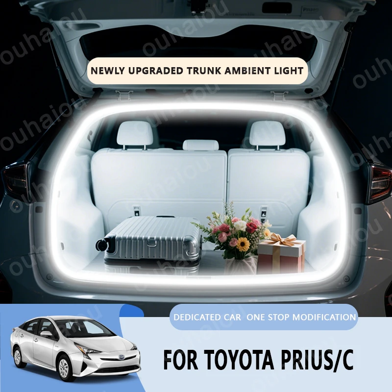 

For Toyota Prius V C trunk light modification light Atmosphere lights White warm white Rear Trunk LED Light Bar
