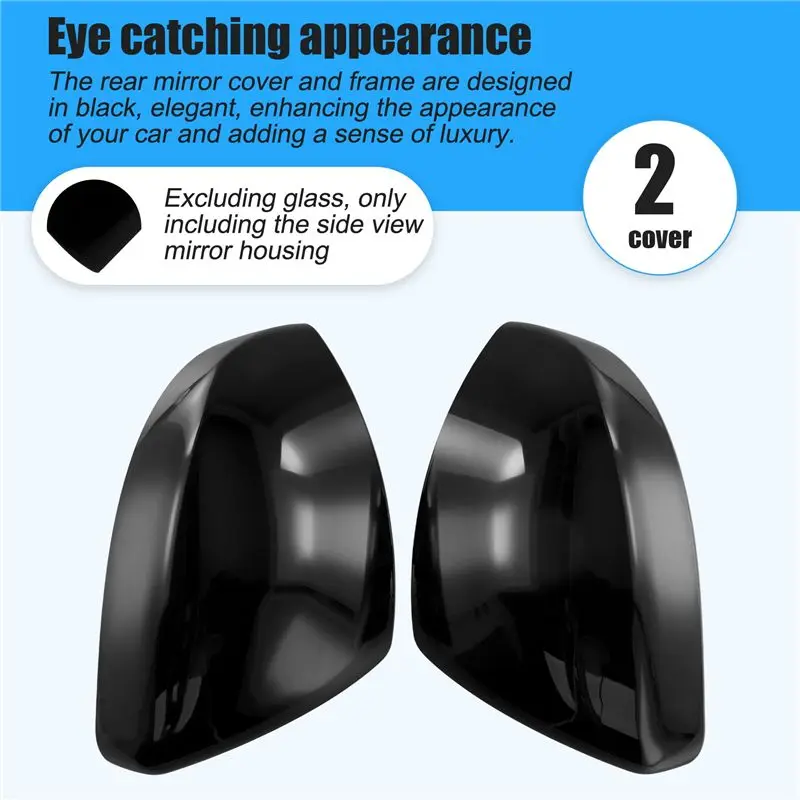 #40H (Bright Black)Bright Black Rearview Mirror Shell LR048353 LR048354,Automotive Parts & Accessories
