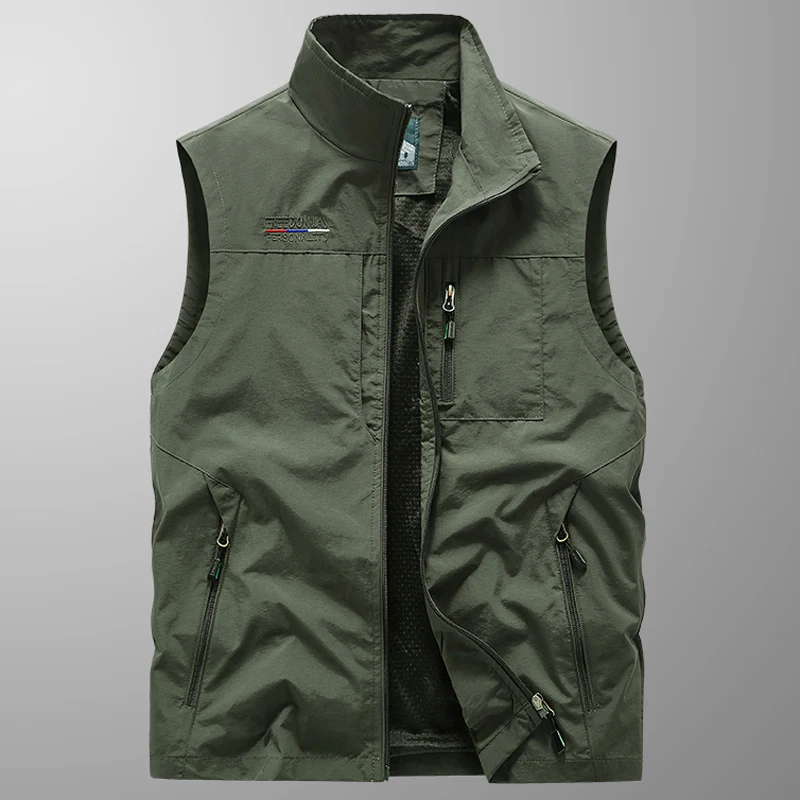 Work Vest Men Men's Summer Tactical Camping Jackets Motorcyclist Multi-pocket Sleeveless Fishing Hunting Waistcoat Men Clothing