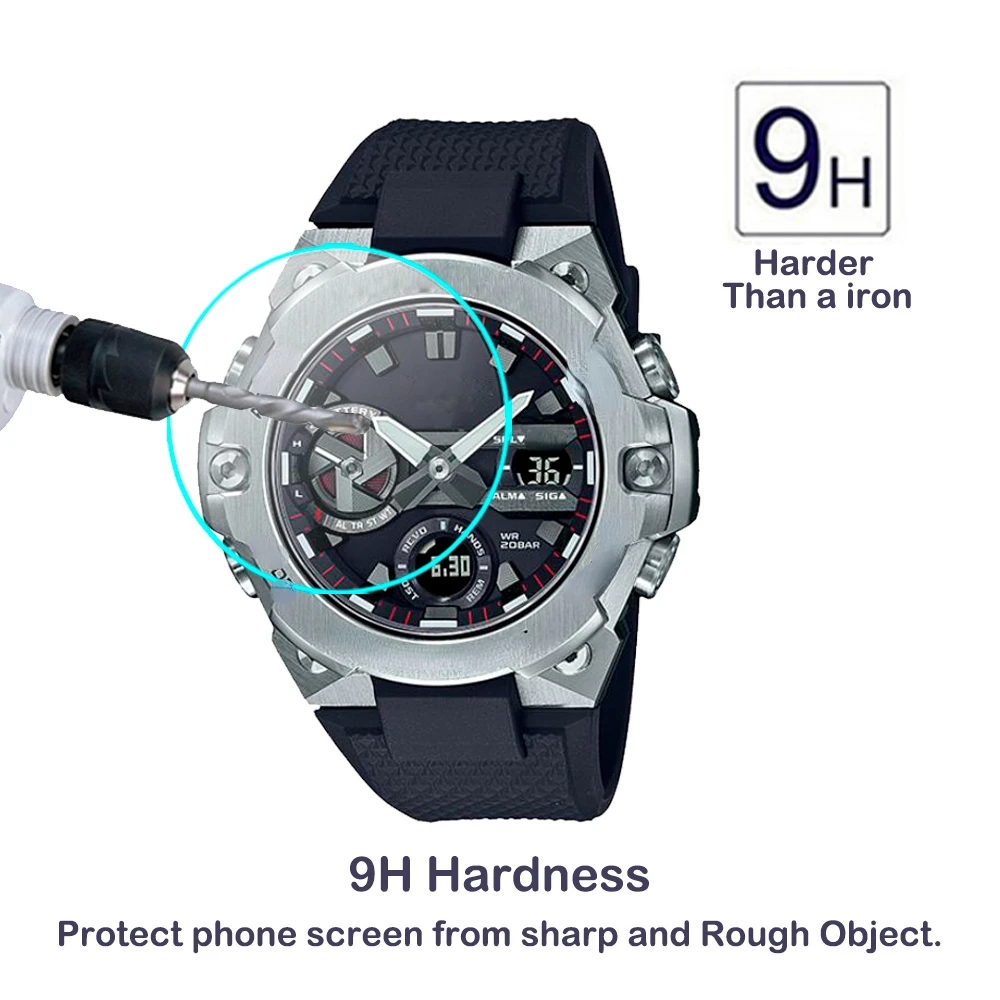 2Pcs HD Clear Screen Protector Film Glass For Casio G-SHOCK GSTB400 GST-B400D GST-B400BD GST-B400 GST-B400AD 2.5D Tempered Glass