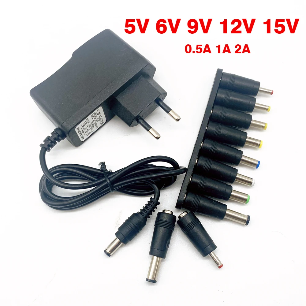 

DC 5V 6V 9V 12V 15V Power Supply Adapter 0.5A 1A 2A Universal Switching Power Supply Eu Us For LED Light Strips Converter