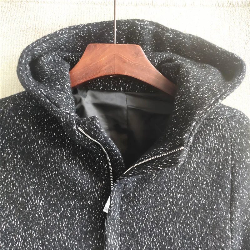 Abrigo de Lana de Longitud Media para Hombre, Serie , Plateado, Estilo Nuevo 202, Abrigo Informal de Moda Urbana y ...