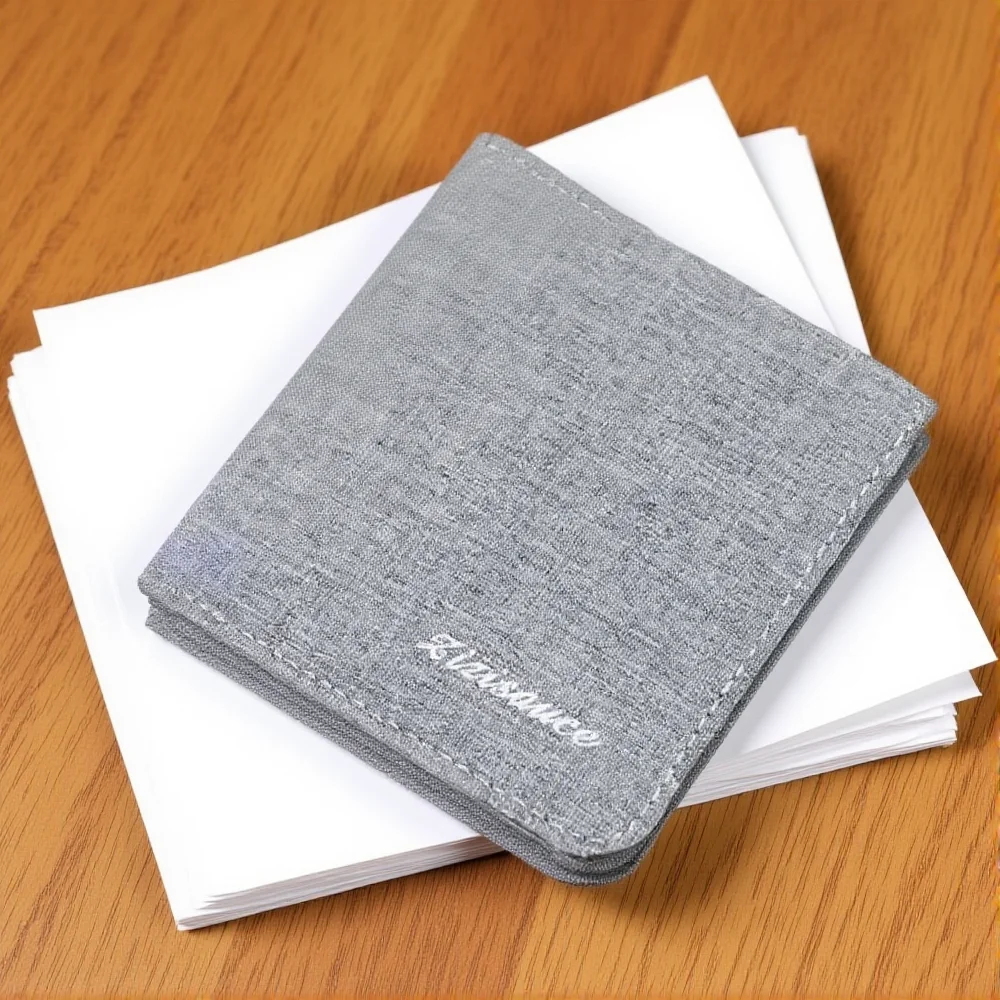 New Trend Thin Canvas Men Wallet Credit Card Holder Coin Pouch Foldable Multifunction Money Bag Men Business Short Purse