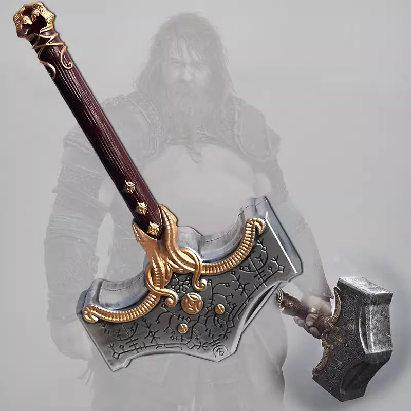 God of War 4 Hammer Flame Tomahawk Thunder Axe Prop Leviathan Weapon Role Playing Cosplay Chaos Blade  Safety PU