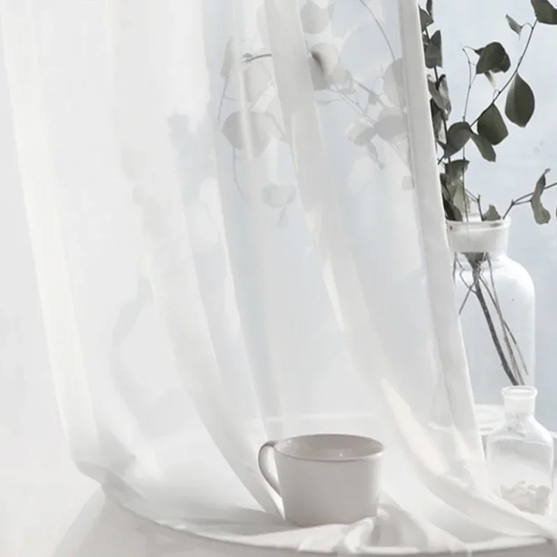 

1PC Solid White Tulle Sheer Curtains for Living Room Window Curtain for Bedroom Tulle Voile Organza Party Drapes