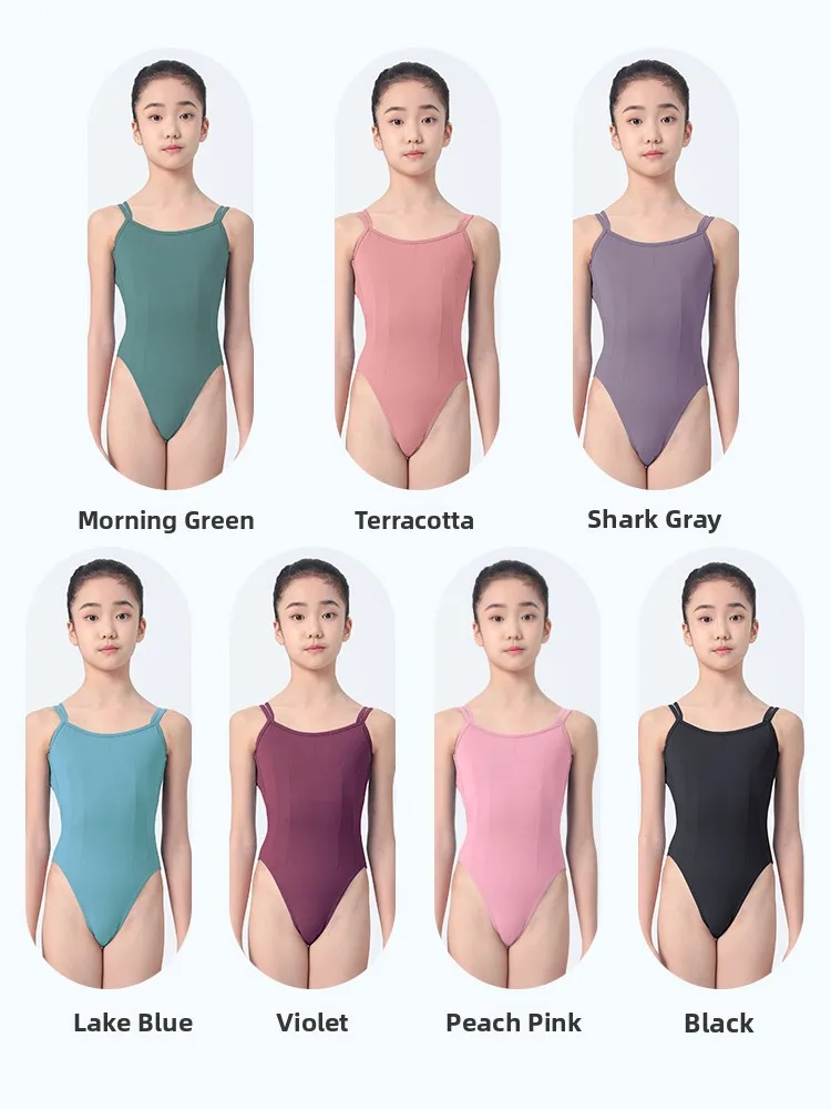 acão de Prática de Ballet Infantil com Alças de Cintura Alta, Roupa de Dança, Fitn, Respirável e de Alta Elasticidade p...