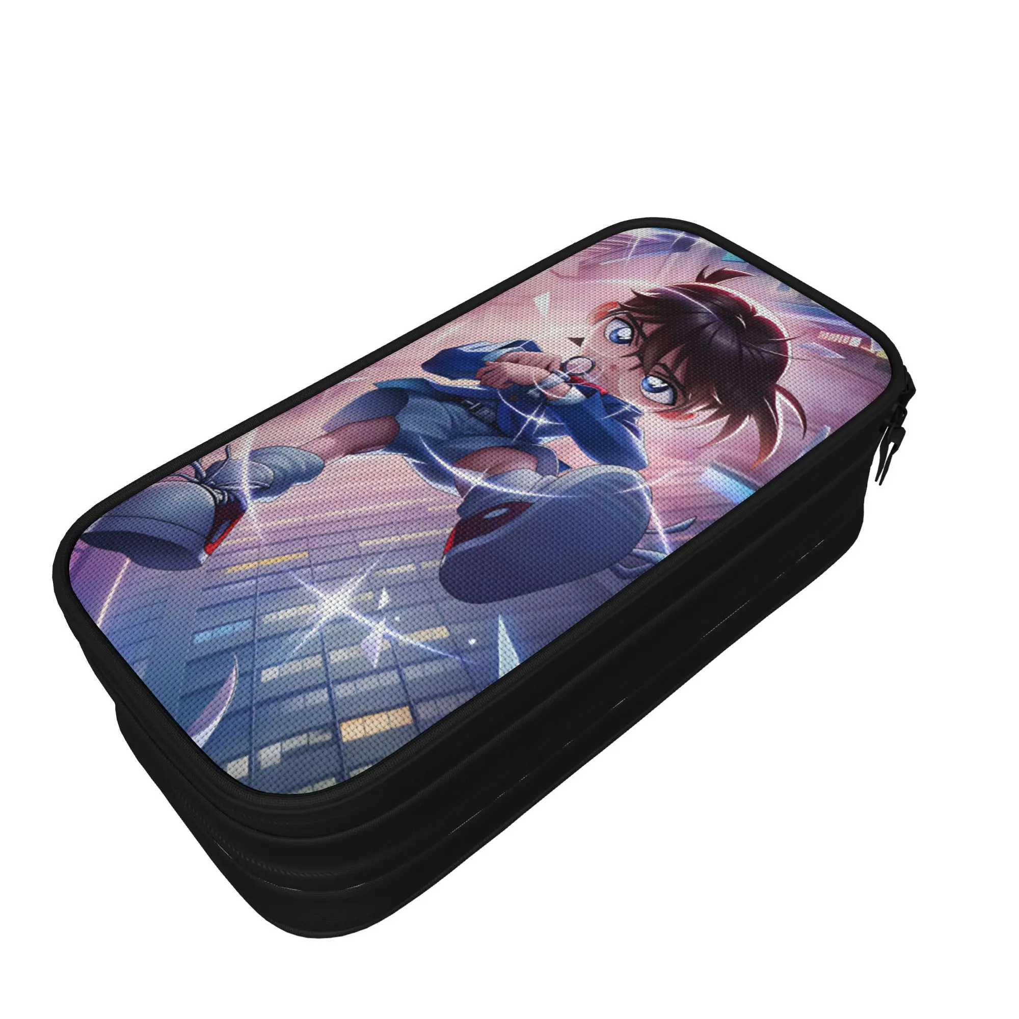 Cute Pencil Case Detectives Conans Pen Box  School Pencil Cases Child Canvas Graphic School Stationery