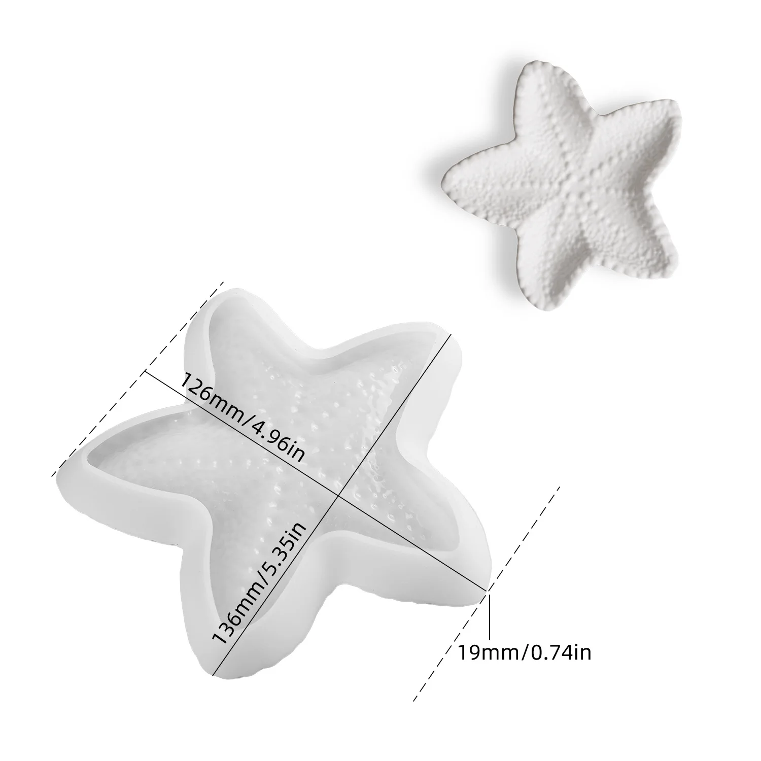 Starfish Shape Silicone Gypsum Tray Molds Tray Mold DIY Handmade Jewelry Storage Making Concrete Cement Mould Home Decoration image 6