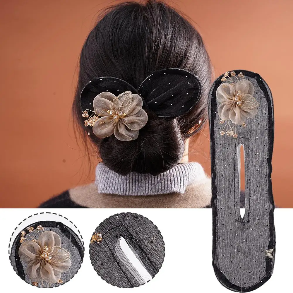 Flower Hair Clip Women Girls Hair Bun Maker Flexible Non-slip Lazy Hair Curler Twist Hairstyle Bun Elegant Hair Styling Tools