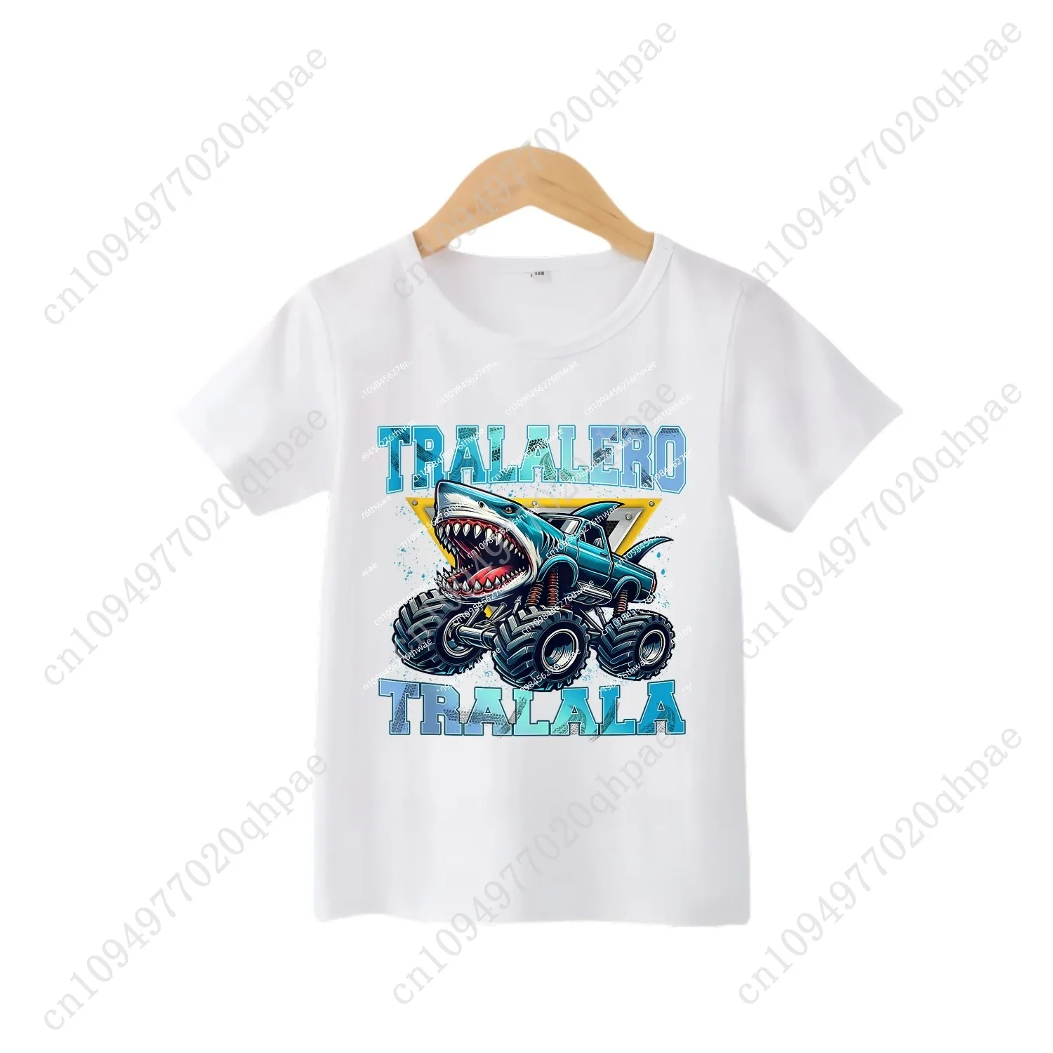 Camiseta infantil de algodão com animais cerebrais italianos, cappuccino assassino, manga curta, tops para crianças, meme engraçado, camiseta fofa, roupas de verão