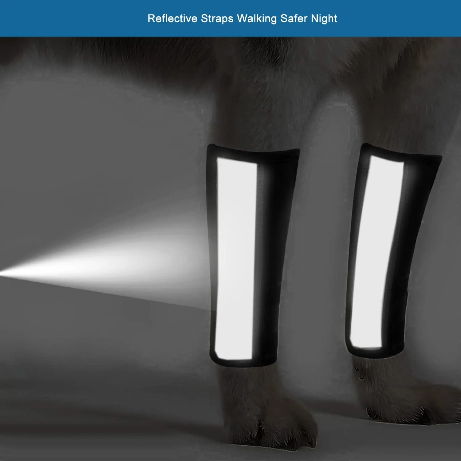 Dog Canine Front Leg Brace Wrap Pair of Pet Leg Compression Sleeve Wrap with Metal Strip Reflective Straps Support Rod