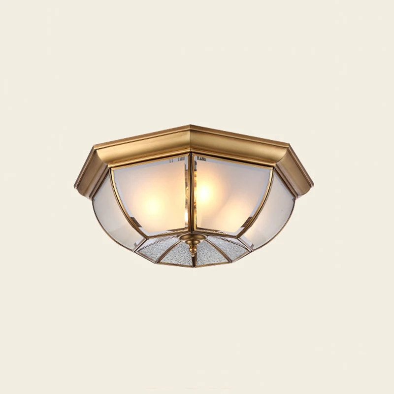 

American Full Copper Ceiling Light Home Bedroom Dining Room Ceiling Light Corridor Living Room Modern Simple Lighting Fixture