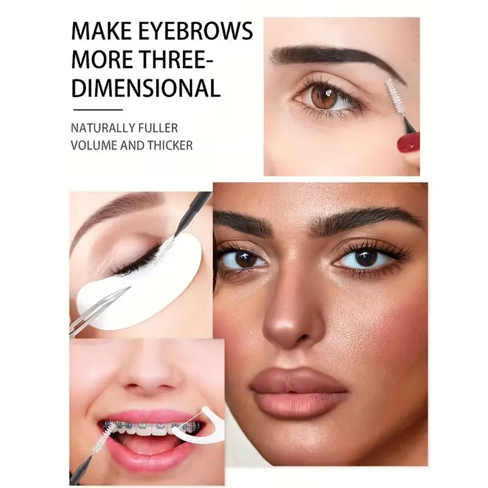 50Pcs Mini Disposable Eyebrow Brushes, Bendable Tiny Mascara Brush Heads, Makeup Tools, Eyelash Filling and Eyebrow Lifting Dyeing Tools, Extension Brushes