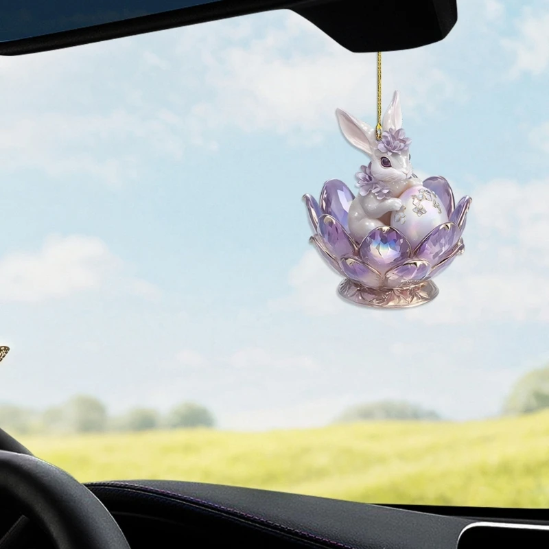 Pingente cabide coelho acrílico para decoração interiores carro acessório elegante adequado para Páscoa e presentes