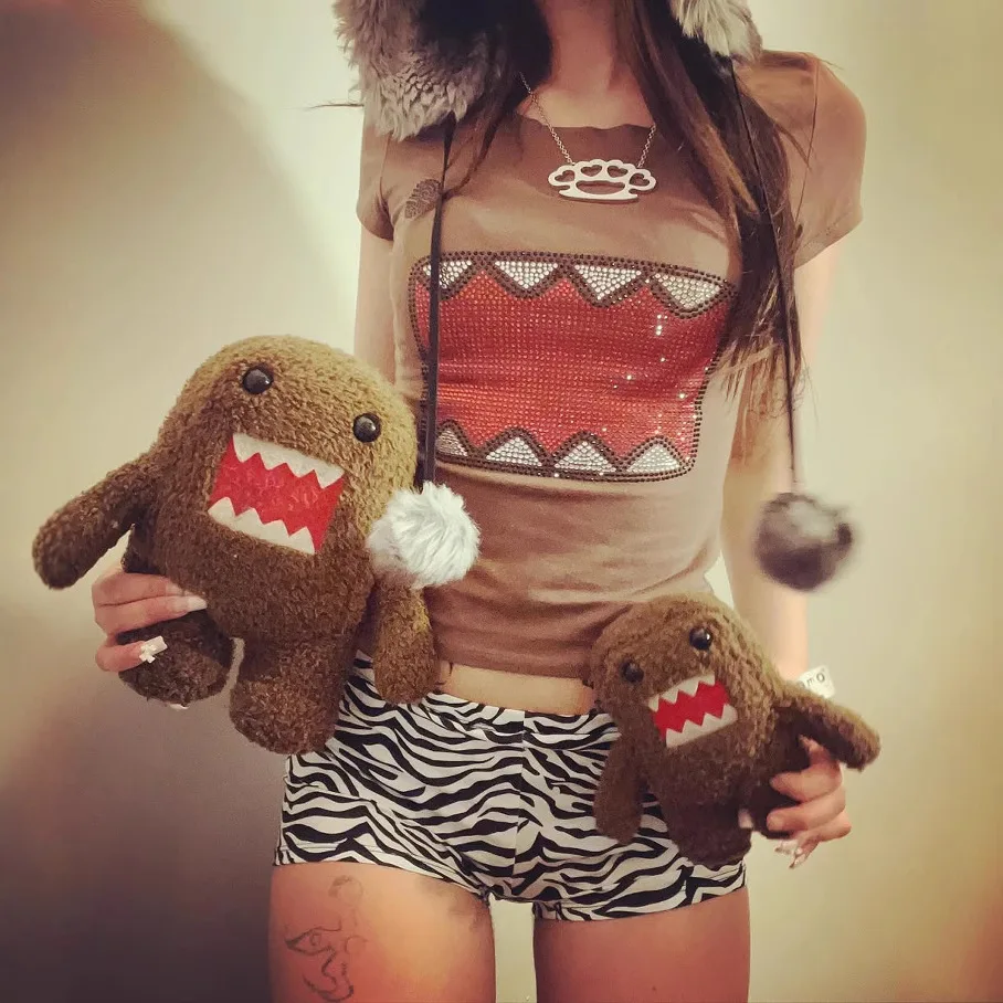 Y2K Girl Summer Retro Ironing Round Neck Short-sleeved T-shirt Sleeveless Suspender Vest Vest Funny Vintage Tama Jun Ironing Top image 3
