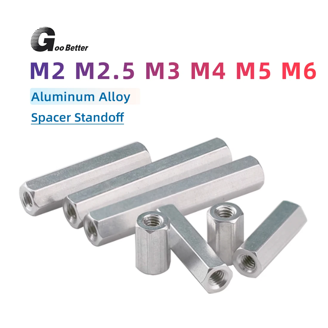 

M2~M6 Aluminum Alloy Hexagonal Washers, 5Pcs Motherboard Brackets Connectors Connector Sleeves, Tubular Connecting Nuts