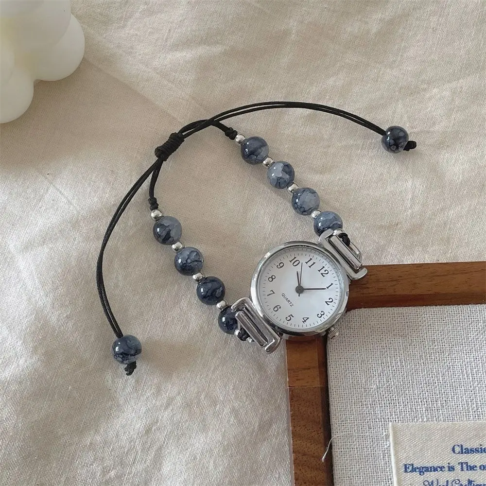 Orologio da polso con perline alla moda, cinturino regolabile, orologio a catena con ciondolo, orologio al quarzo, da donna e ragazza